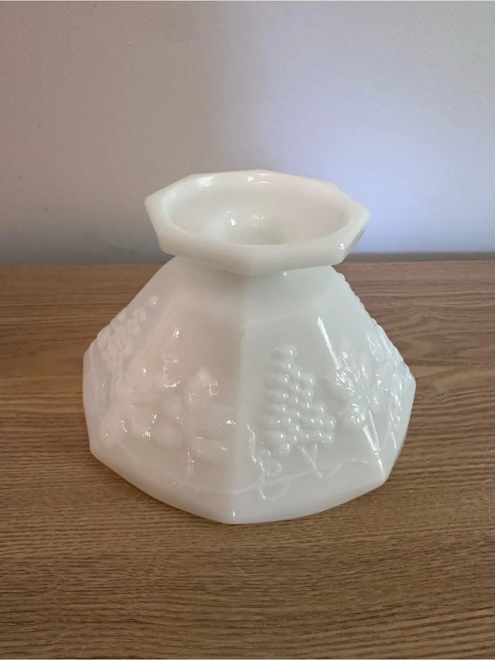 White Milk Glass Pedestal Bowl - Decorative Home Accent